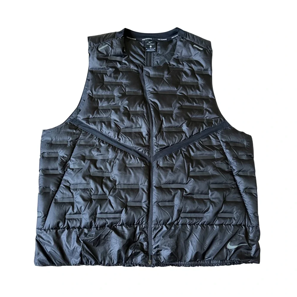 Nike Vest Aeroloft Stay Warm Woven Running Reflective Down Black Mens XL
